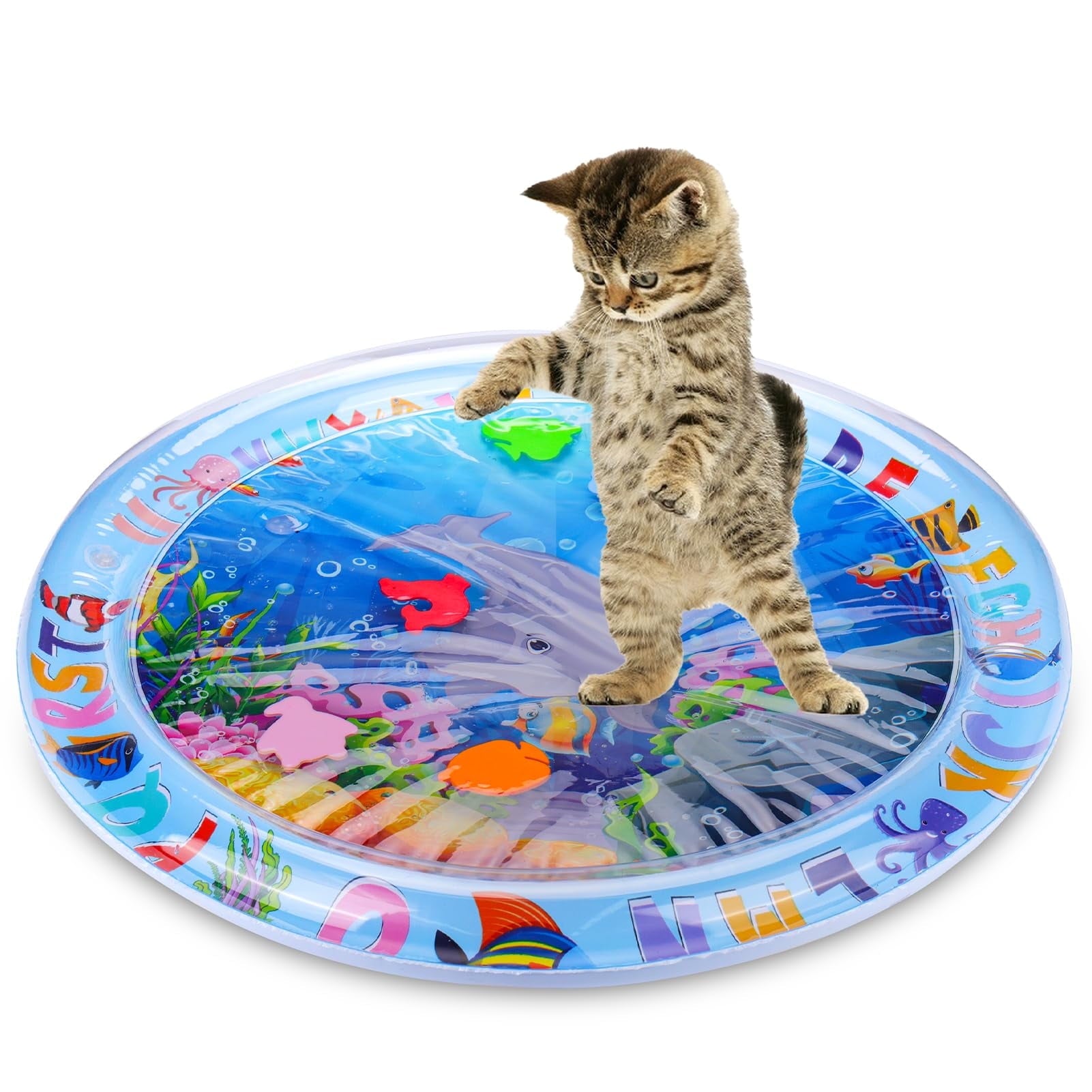 Clearance! Water Sensory Play Mat for Cats, Cat Water Play Mat New Upgrade Cat Mat Toys for Bored Indoor Cats