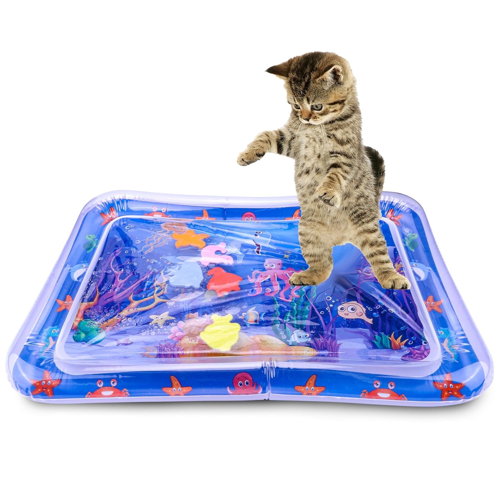Clearance! Water Sensory Playmat for Cats,Cat Toys for Bored Indoor Cats, Cat Kicker Toys Self Play Mat,Interactive Toys for Cats to Play Alone