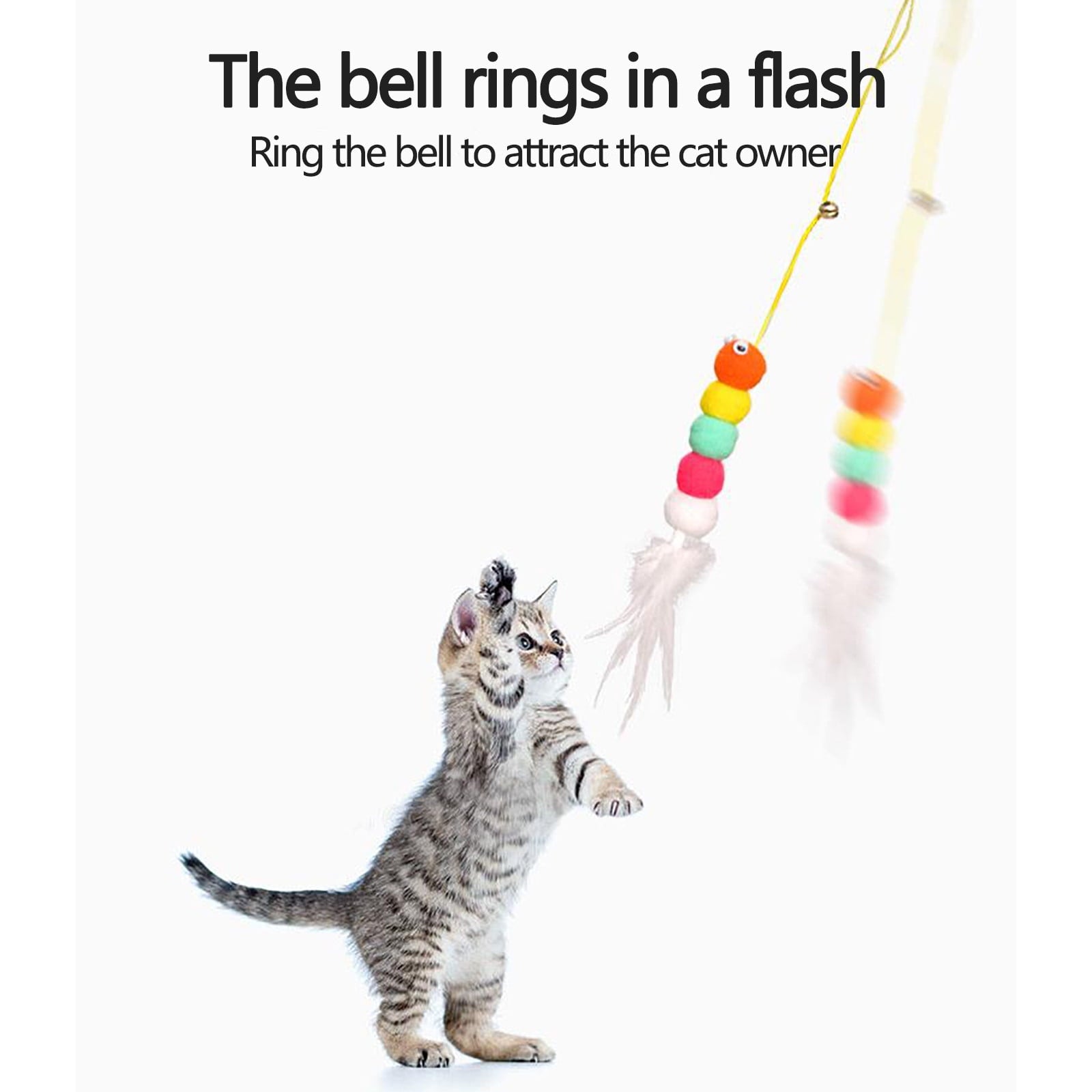 Isvgxsz Items Hanging Door Retractable Cat Scratching Rope, Funny Cat Stick Developmental Puzzle Toys, Self-Hey Pet Cat Toy, Interactive Toy, Elastic Rope Automatic Toy