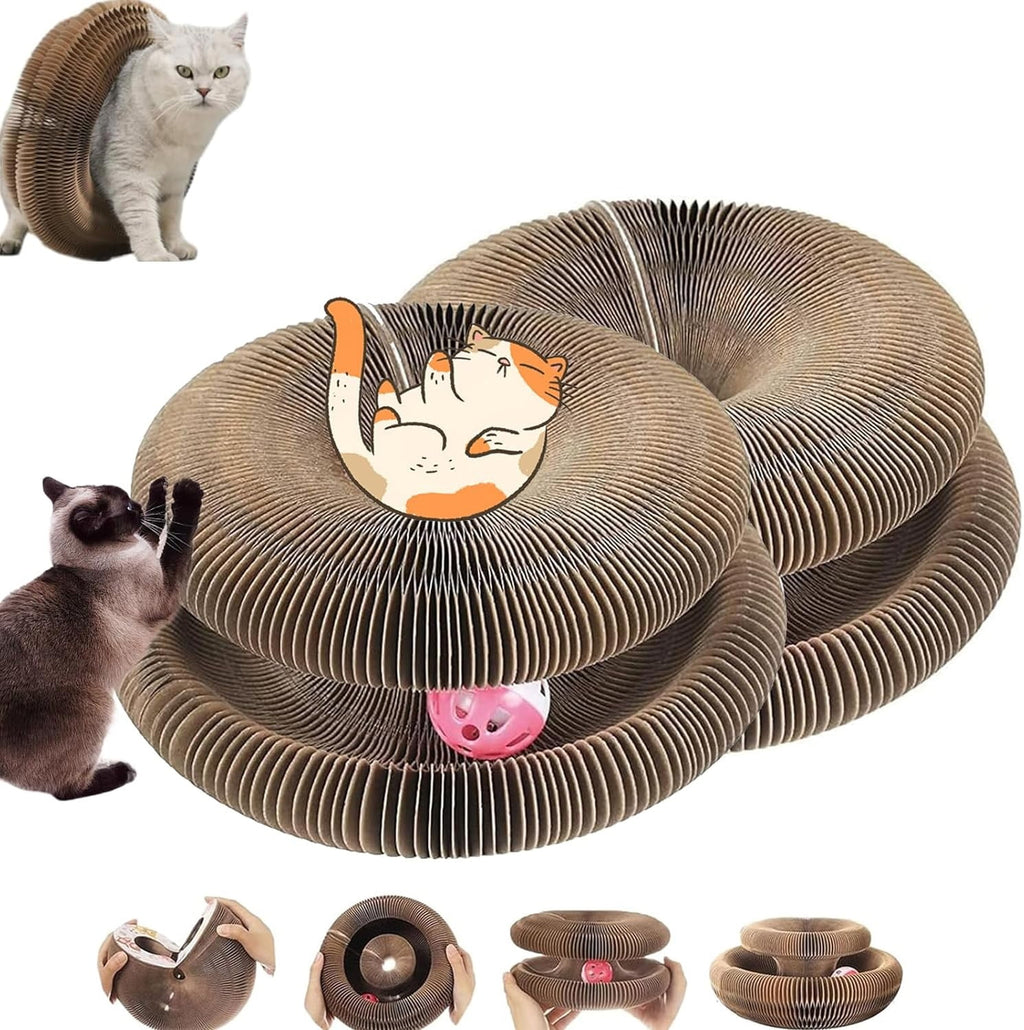 Marlene Kitty Kurlz, Kitty Curls Cat Toy, Cat Kurlz, Reversible Infinity Style Magic Organ Cat Scratching Board, Made from Recycled Corrugated Cardboard Durable & Long Lasting (2Pcs)