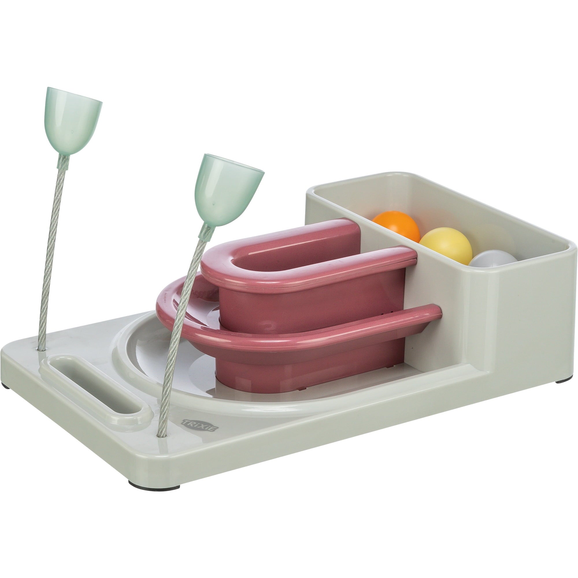 TRIXIE Fun Board Strategy Game for Cats, Puzzle Toy, Treat Dispenser, Interactive Play, White