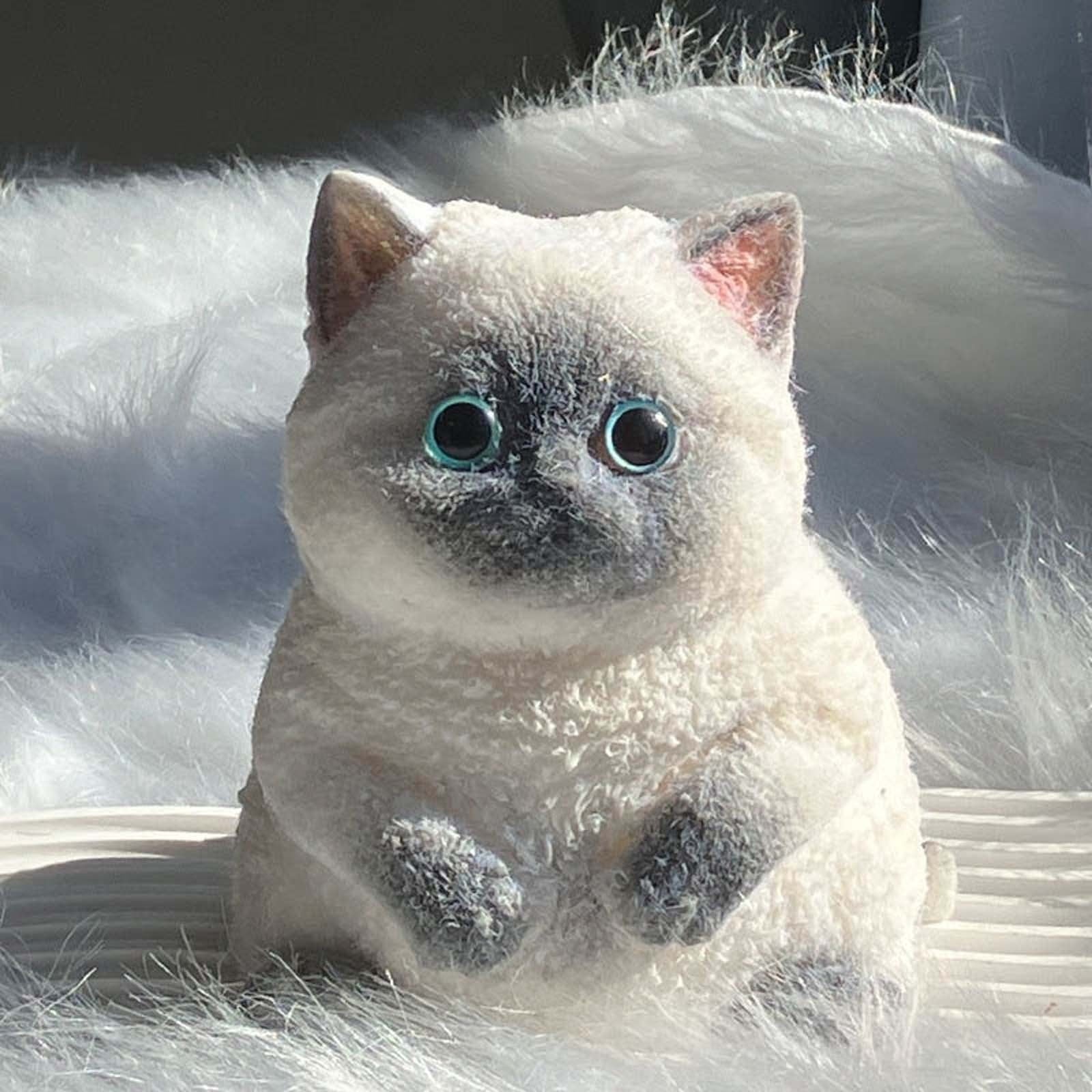 Blukids Realistic Cat Squishy,Taba Squishy,Stress Reliver,Gift for Kids,Sensory Toy,Decompression Toy for Kids Toddler Age3,4,5,6,7,8,9,10,Hand-made(Black)