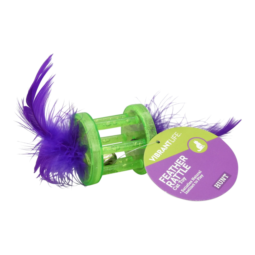 Vibrant Life Feather Rattle Cat Toy, Green