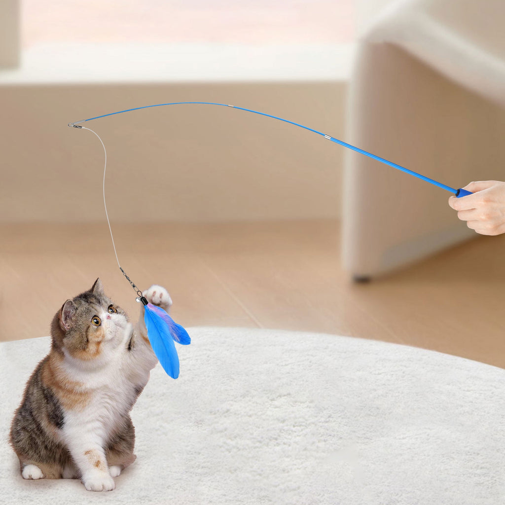 EEEkit 12pcs Cat Wand Toys, Teaser Cat Toys Wand Refill Attachments for Indoor Cats and Kittens