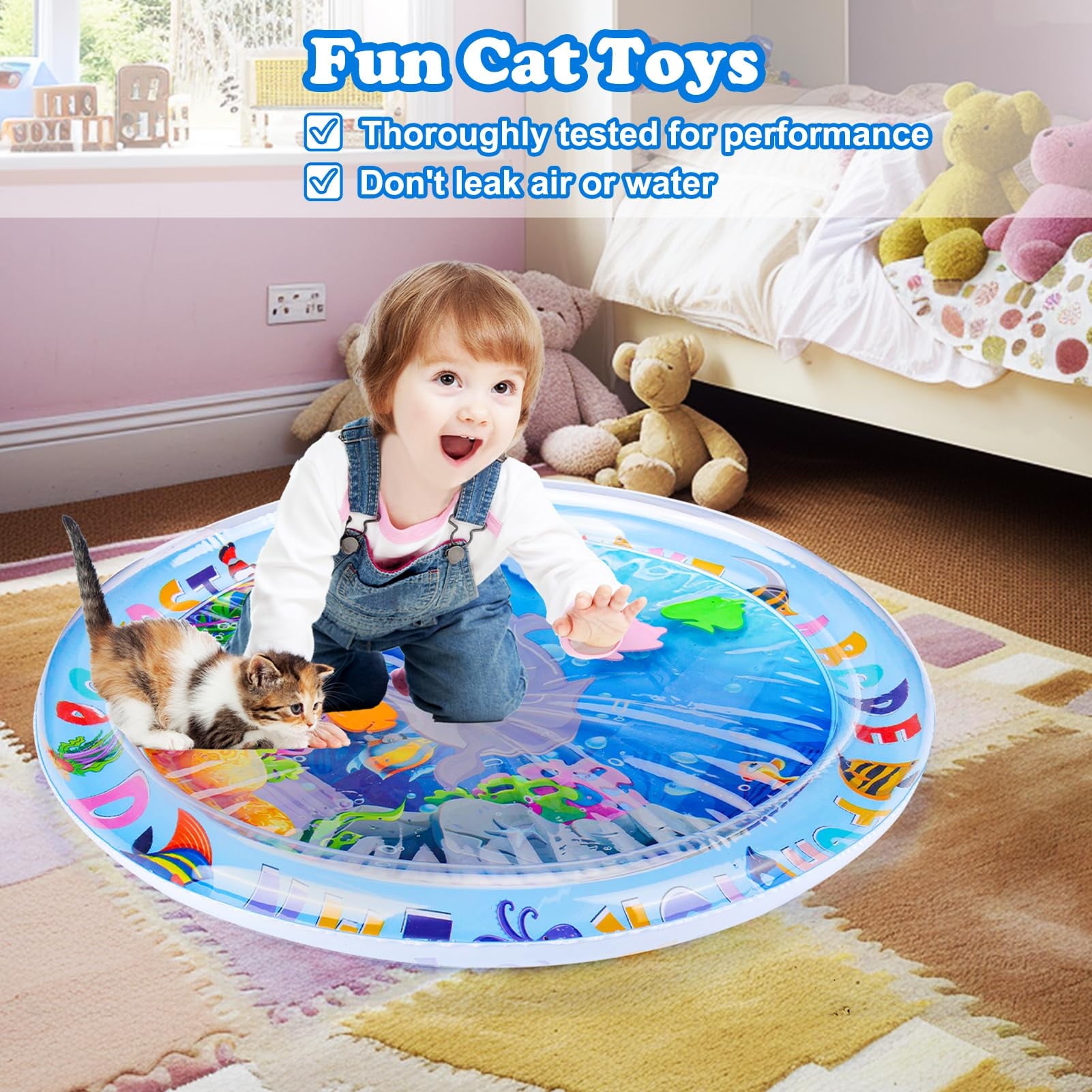 Clearance! Water Sensory Play Mat for Cats, Cat Water Play Mat New Upgrade Cat Mat Toys for Bored Indoor Cats