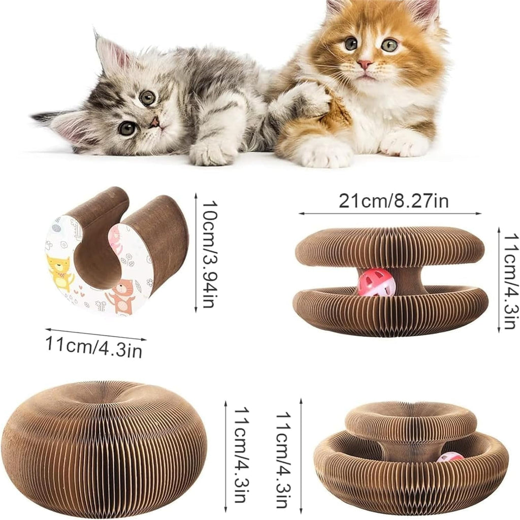 Marlene Kitty Kurlz, Kitty Curls Cat Toy, Cat Kurlz, Reversible Infinity Style Magic Organ Cat Scratching Board, Made from Recycled Corrugated Cardboard Durable & Long Lasting (2Pcs)