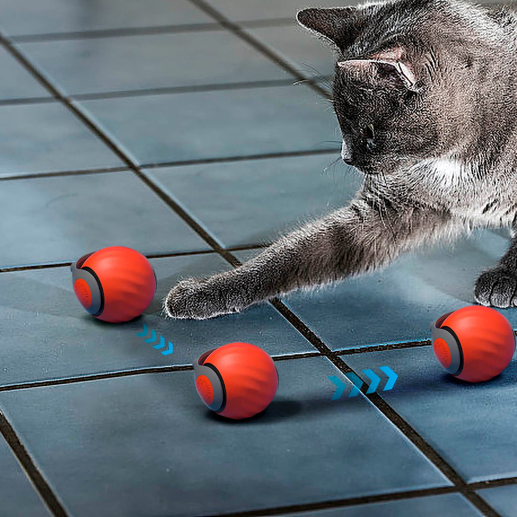 Speedy Tail 2.0, Speedy Tail Cat Toy, Interactive Cat Toy for Indoor Cats, Rechargeable Smart Cat Toys Ball with Tail, Two Speed Adjustment(Orange)