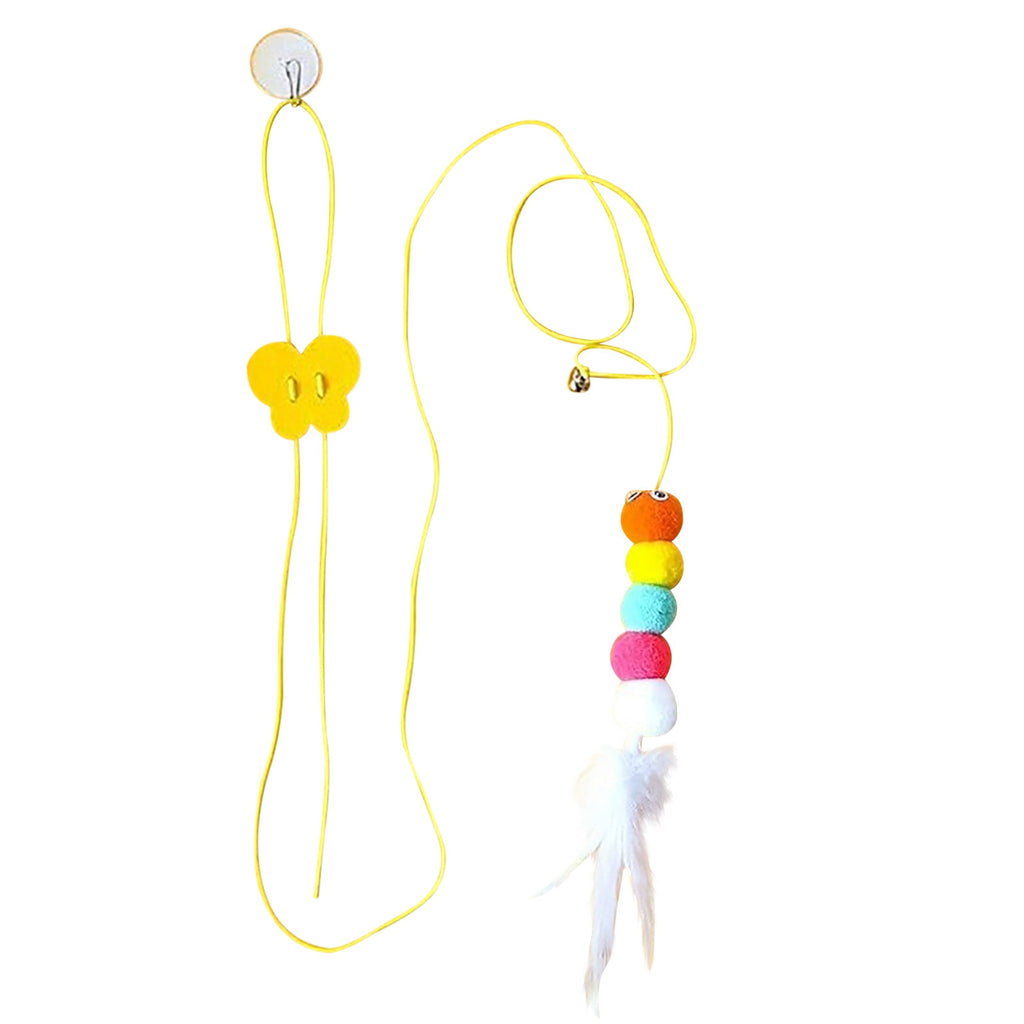 Isvgxsz Items Hanging Door Retractable Cat Scratching Rope, Funny Cat Stick Developmental Puzzle Toys, Self-Hey Pet Cat Toy, Interactive Toy, Elastic Rope Automatic Toy