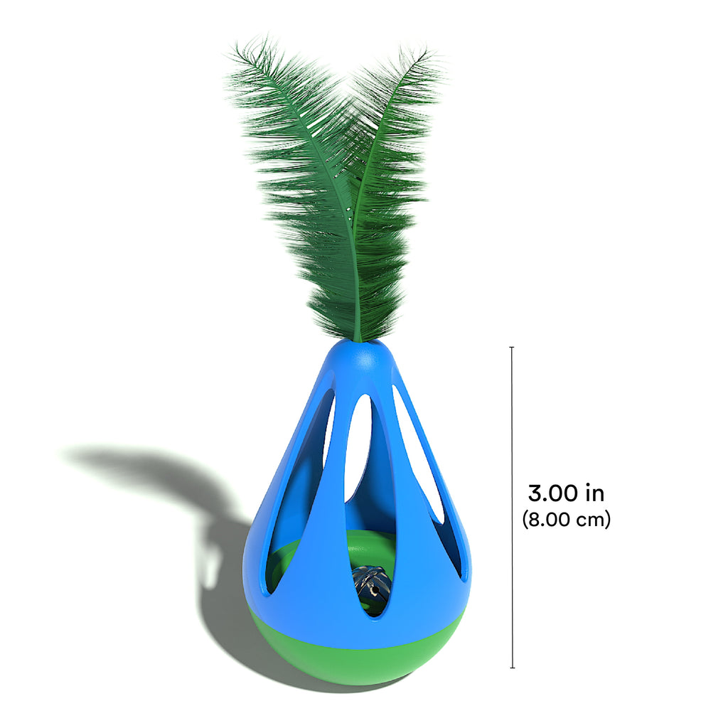 Playology Cat Toys | Interactive Teeter Totter Toy with Bells and Feathers, 2-Pack