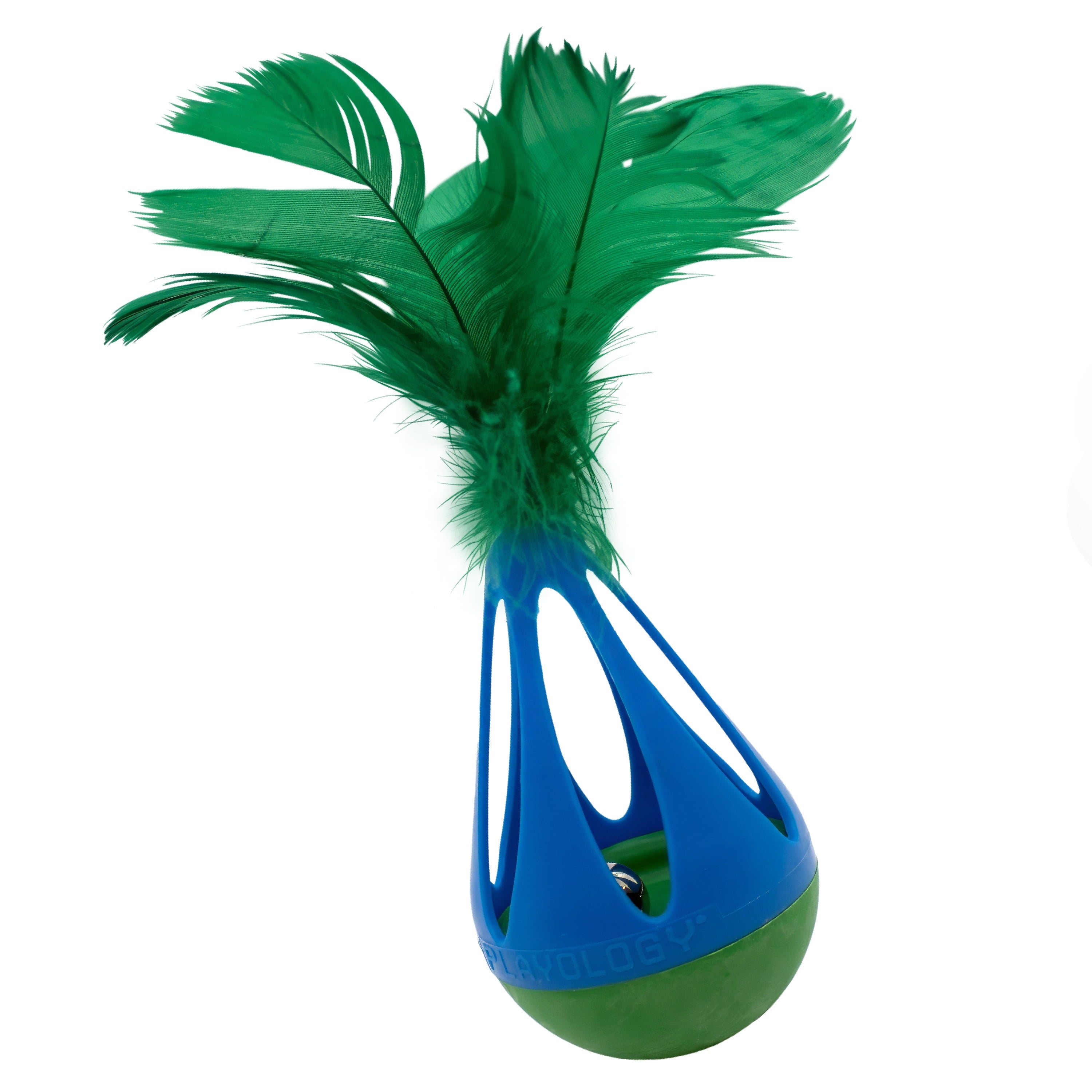 Playology Cat Toys | Interactive Teeter Totter Toy with Bells and Feathers, 2-Pack