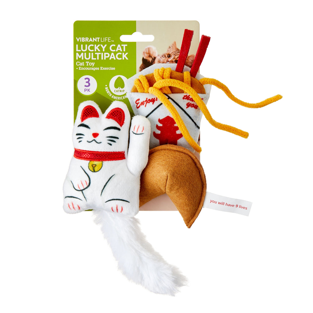 Vibrant Life Lucky Cat Toys with Catnip, 3 Pack