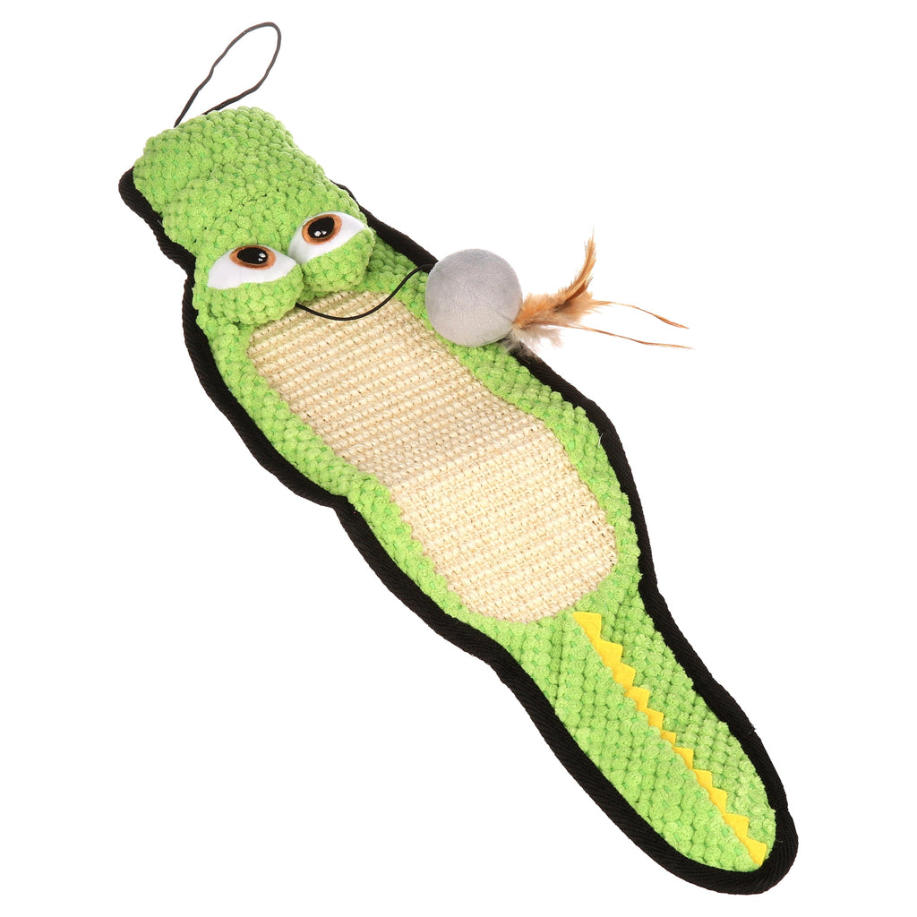 Hartz Cattraction Gator Scratch Cat Toy with Silver Vine and Catnip, Color May Vary