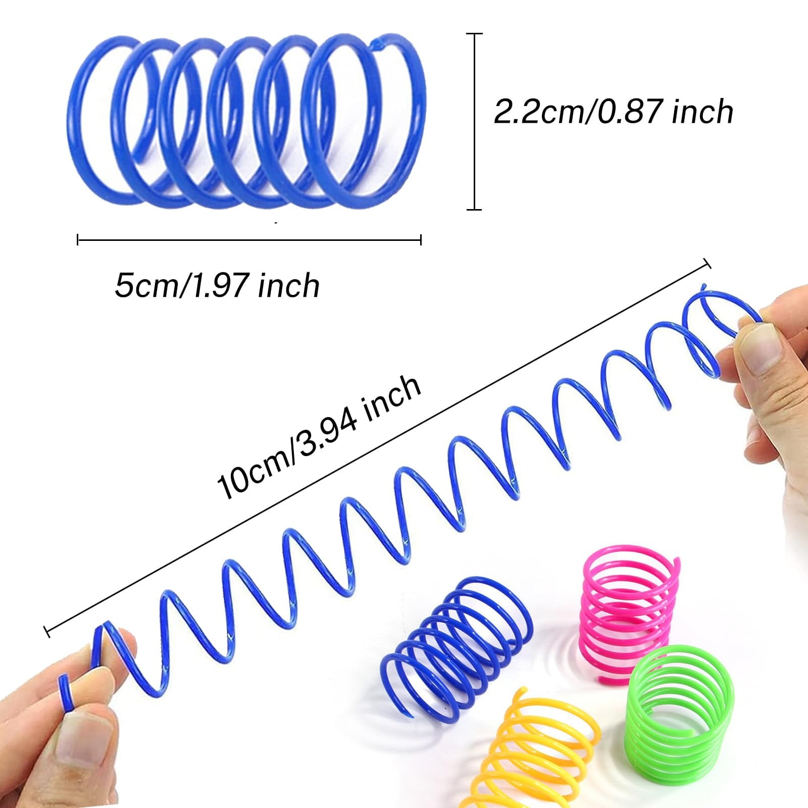 120 Pcs Colorful Cat Spring Toys, Bouncy Coil for Biting, Plastic Coils, Swatting and Playing for Cats