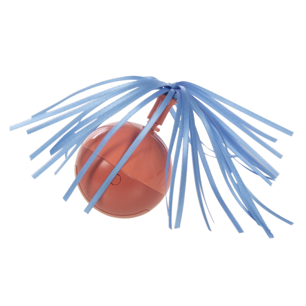 SmartyKat Twirly Top Electronic Motion Spinning Ball Cat Toy with Ribbons