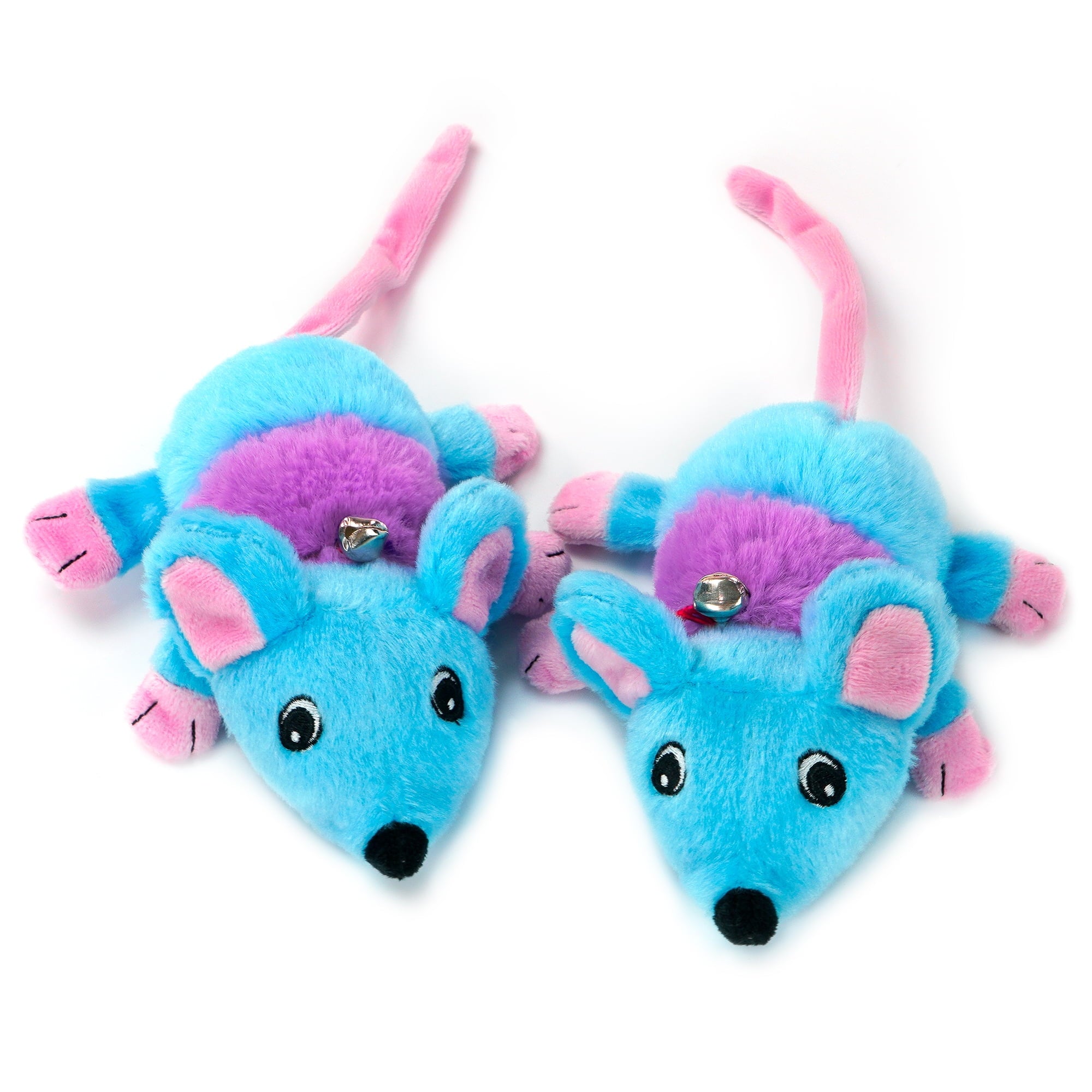 Chiwava 2 Pack 5.9" Removable Catnip Plush Cat Toys Mice with Bell Large Mouse Activity Toy