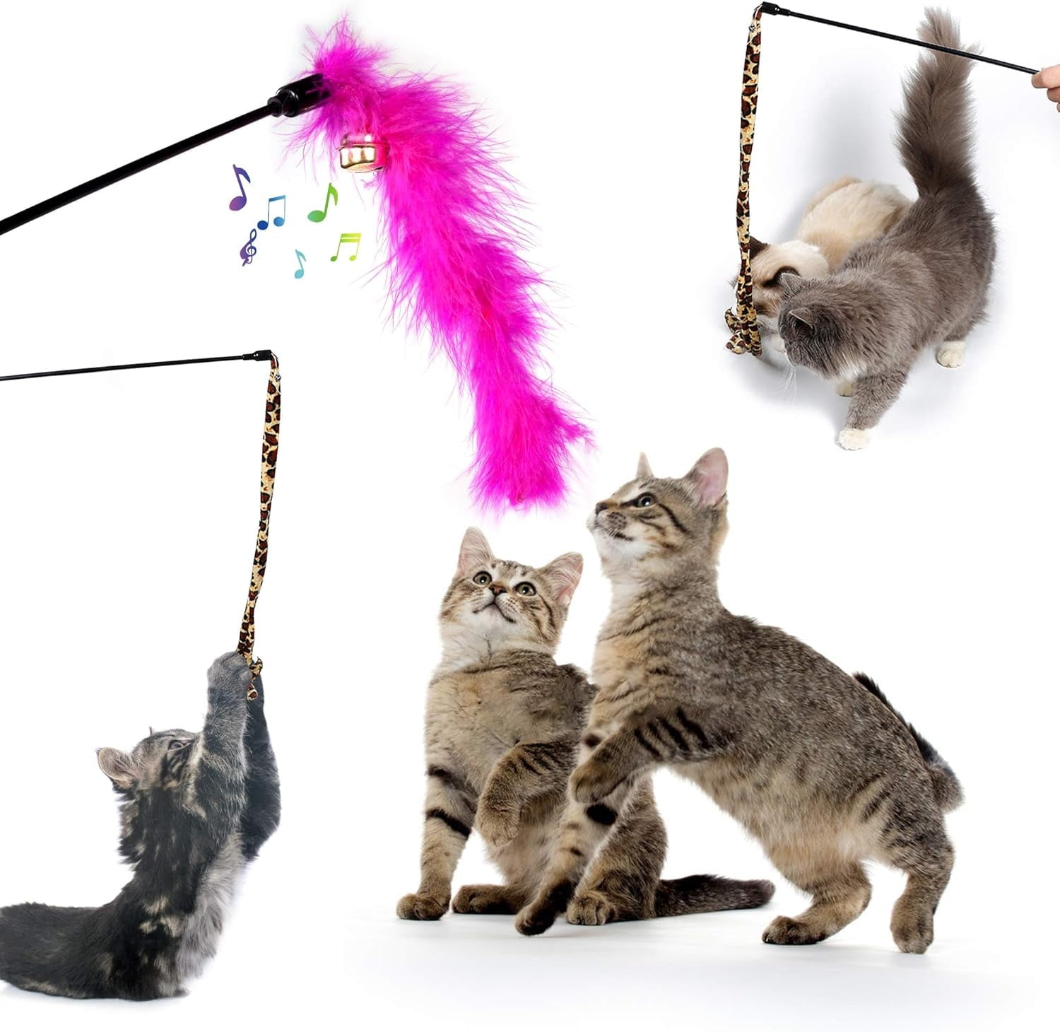 35 Pcs Cat Toys Kitten Toys Assortments, Variety Catnip Toy Set Including 2 Way Tunnel, Cat Feather Teaser, Catnip Fish, Mice, Colorful Balls and Bells for Cat, Puppy, Kitty