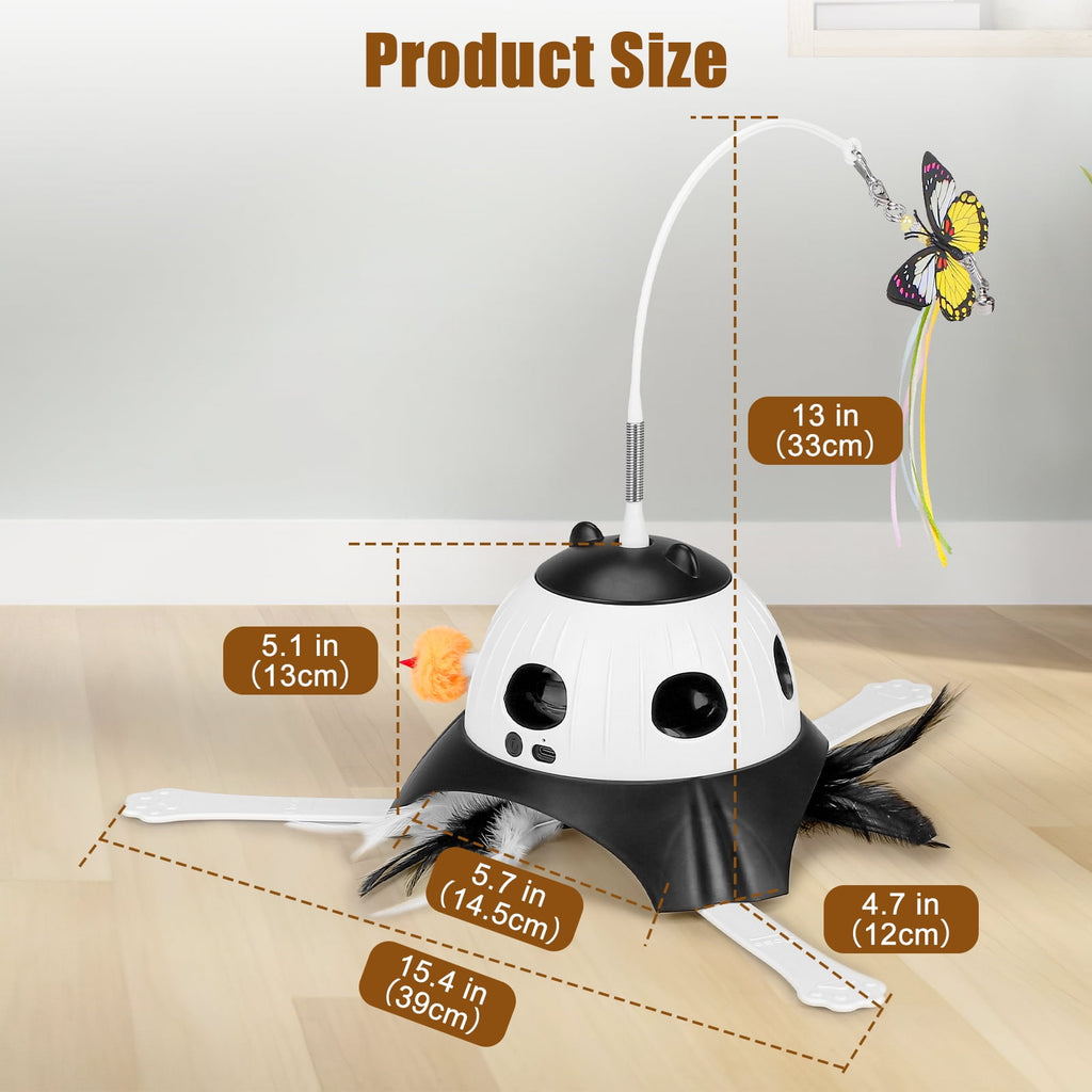 3 in 1 Indoor Interactive Cat Toys,FurLove Smart Cat Rotating Feather Wand,Fluttering Butterfly,Electronic Whack A Mole for Indoor Cats