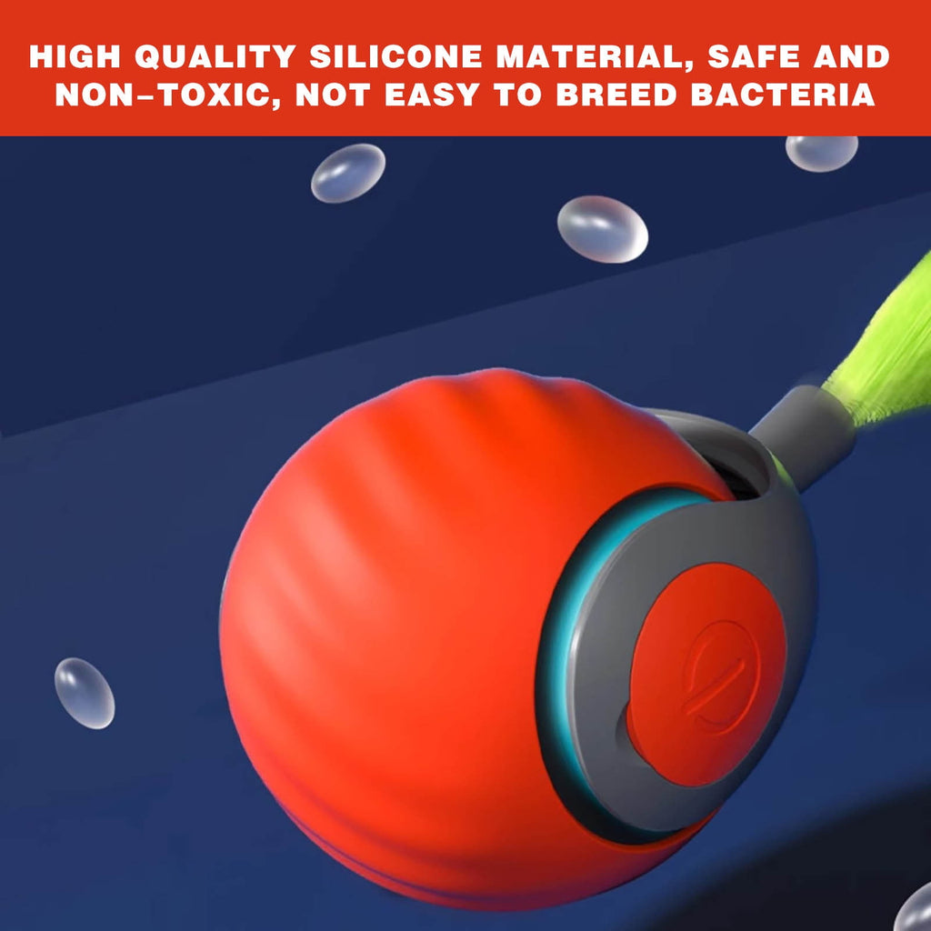 Speedy Tail 2.0, Speedy Tail Cat Toy, Interactive Cat Toy for Indoor Cats, Rechargeable Smart Cat Toys Ball with Tail, Two Speed Adjustment(Orange)