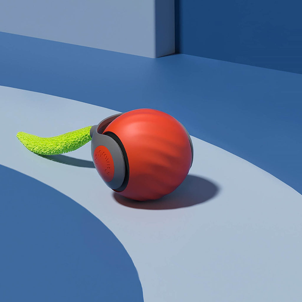 Speedy Tail 2.0, Speedy Tail Cat Toy, Interactive Cat Toy for Indoor Cats, Rechargeable Smart Cat Toys Ball with Tail, Two Speed Adjustment(Orange)