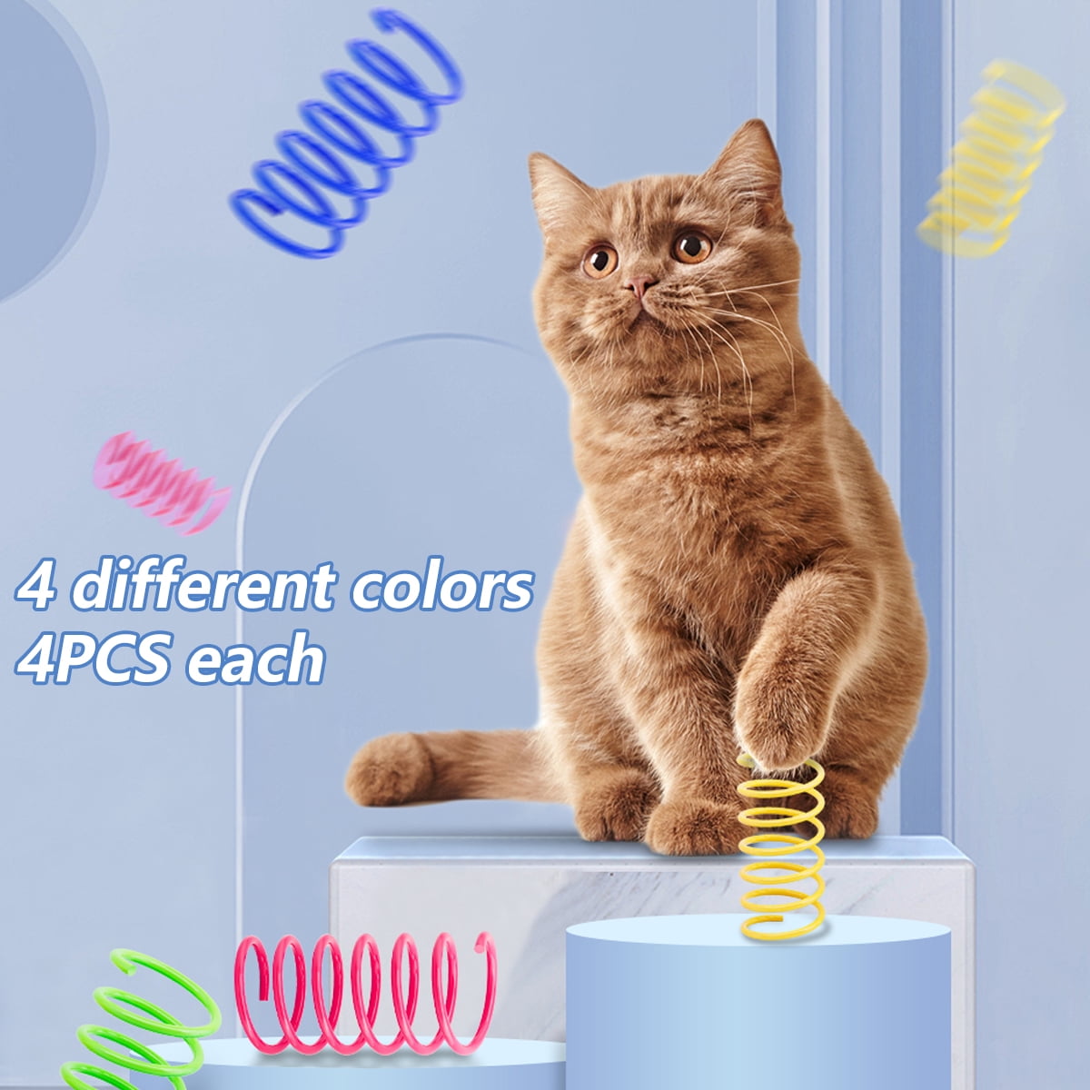Cat Spring Toys Cat Spring Toys 16pcs Colorful Cat Coil Toy Durable Plastic Spiral Spring Cat Toy Interactive Cat Toy Creative Cat Activity Toy for Cat Bouncing and Training Fun Gift for Cat