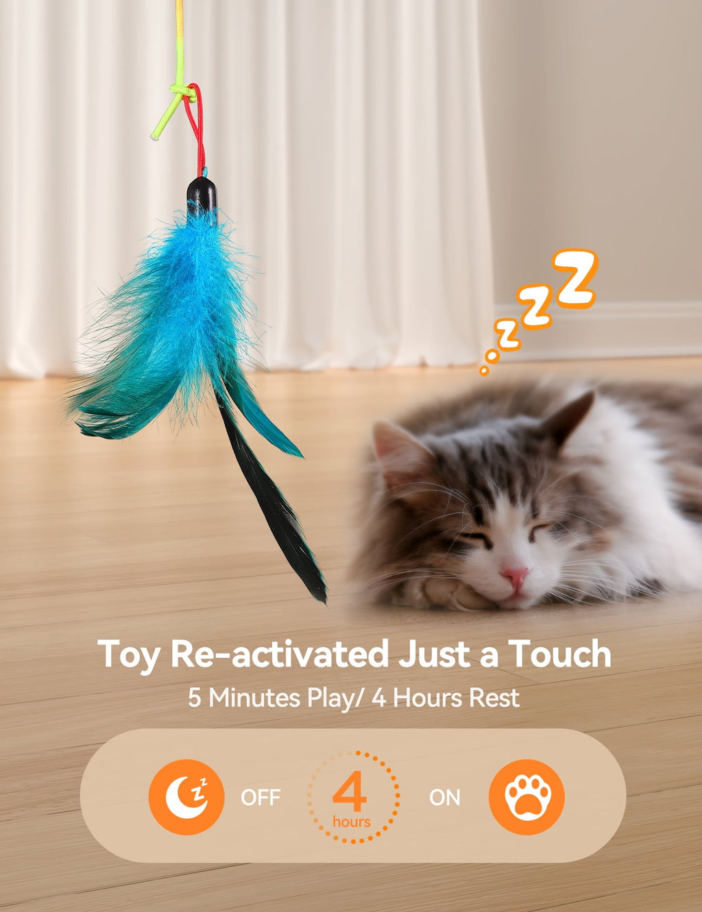 FeelNeedy Interactive Cat Toys for Indoor Cats, 2 in 1 Automatic Laser Teaser Cat Toy, USB Rechargeable Self Play Toy for Cats and Kittens, White