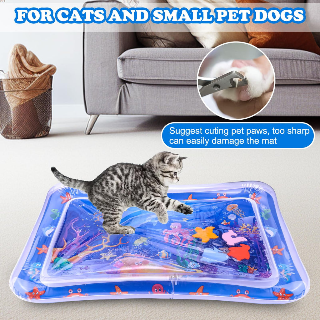 Clearance! Water Sensory Playmat for Cats,Cat Toys for Bored Indoor Cats, Cat Kicker Toys Self Play Mat,Interactive Toys for Cats to Play Alone