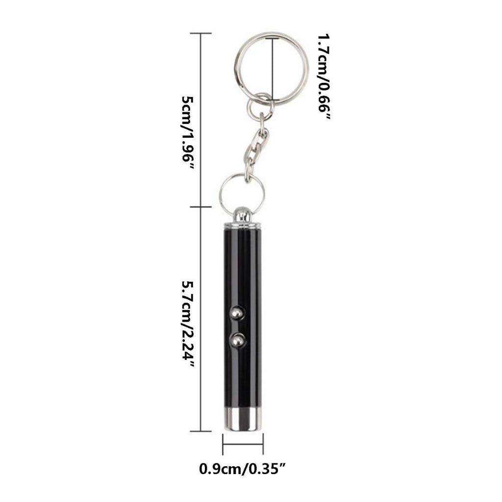 Cat Toy Mini Red Laser Pointer Cat Dog Interactive Training Tools White LED Torch Light with Keychain