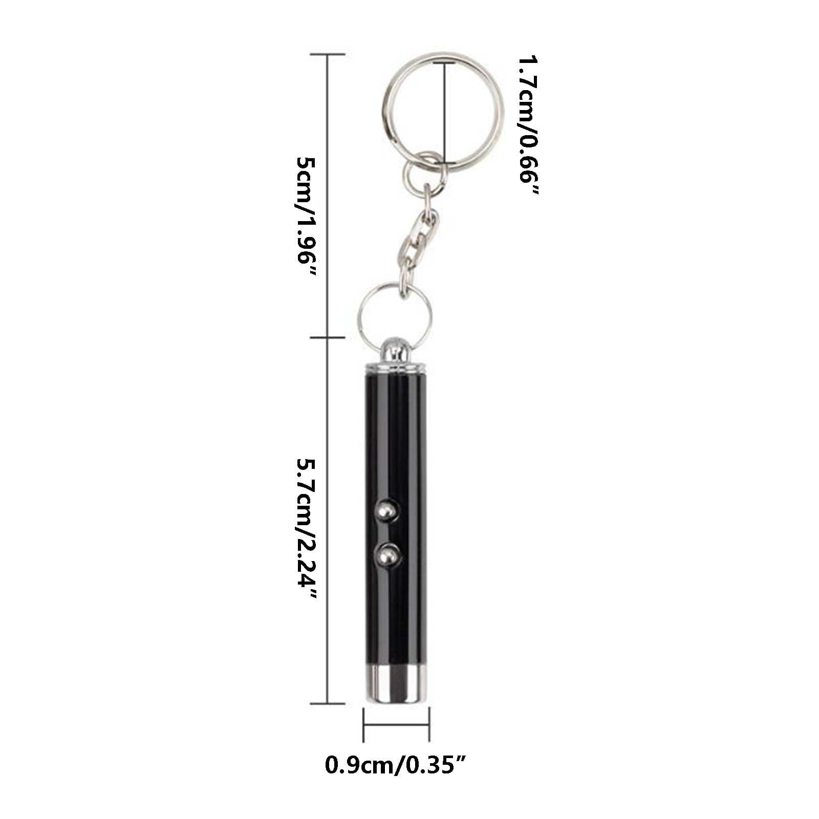 Cat Toy Mini Red Laser Pointer Cat Dog Interactive Training Tools White LED Torch Light with Keychain